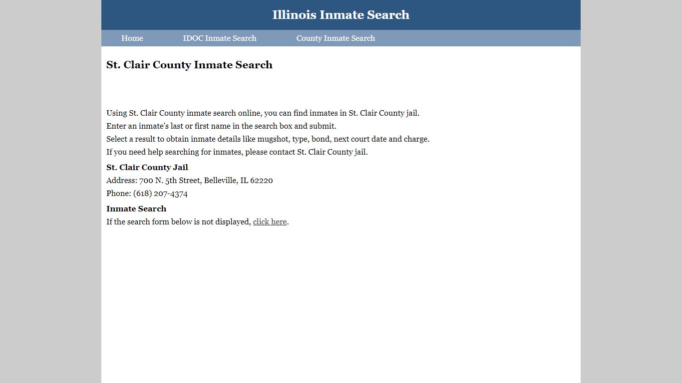 St. Clair County Inmate Search