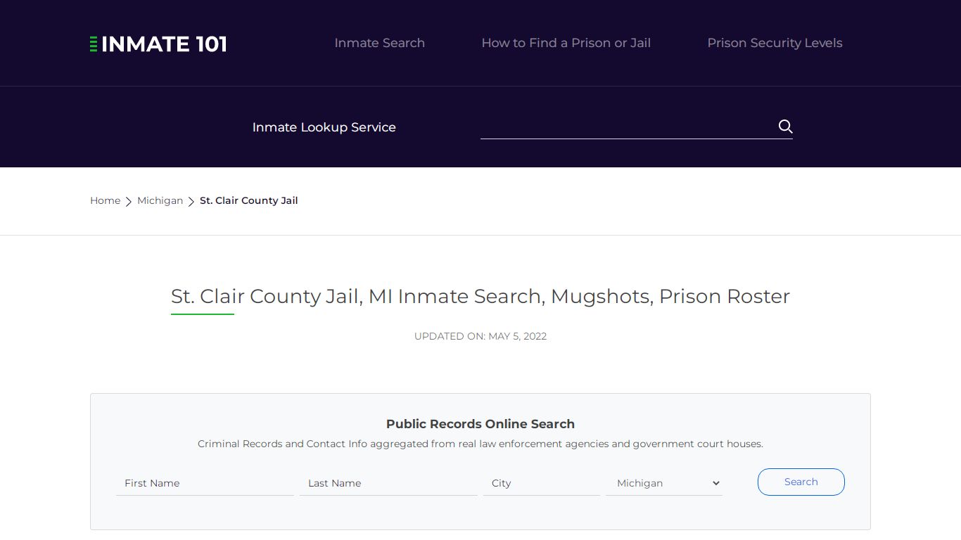 St. Clair County Jail, MI Inmate Search, Mugshots, Prison ...